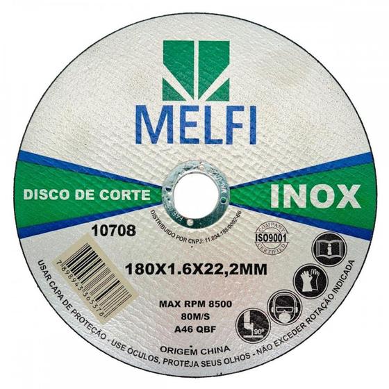 Imagem de Disco Aco Inox Melfi 180Mmx1,6Mmx22,2Mm - 10708