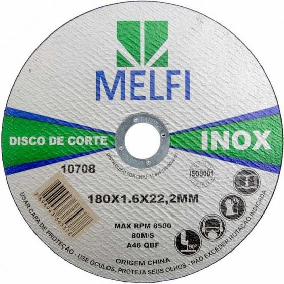 Imagem de Disco Aço Inox Para Emerilhadeira 4,5 x 115 x 1 x 22,23mm Disco Fino - Melfi