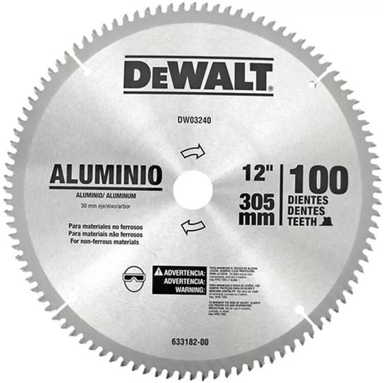 Imagem de Disco Alumínio 12 305mm 100 Dentes Dewalt Serra Esquadria