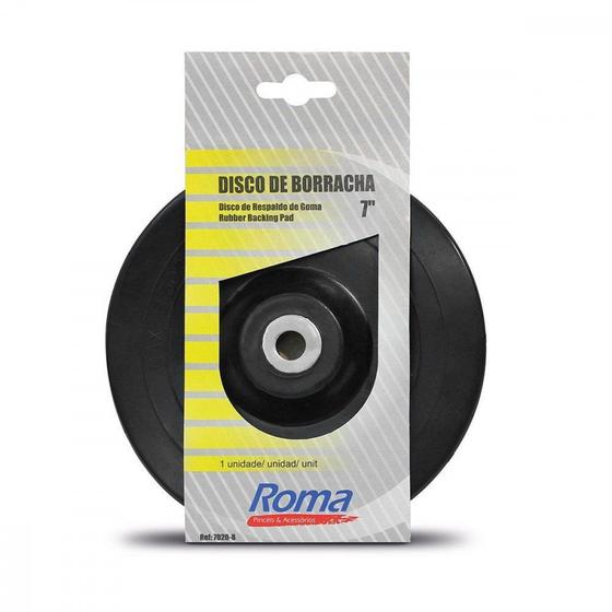 Imagem de Disco Borracha Roma 7" Para Esmerilhadeira Furo 5/8"  7020 8