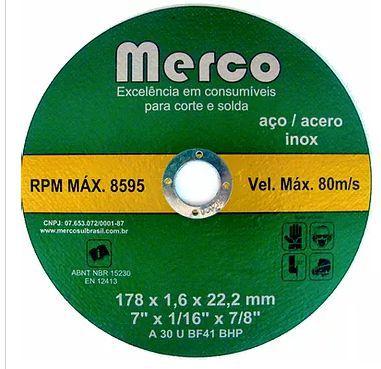 Imagem de Disco Corte 178X1,6X22MM - Merco