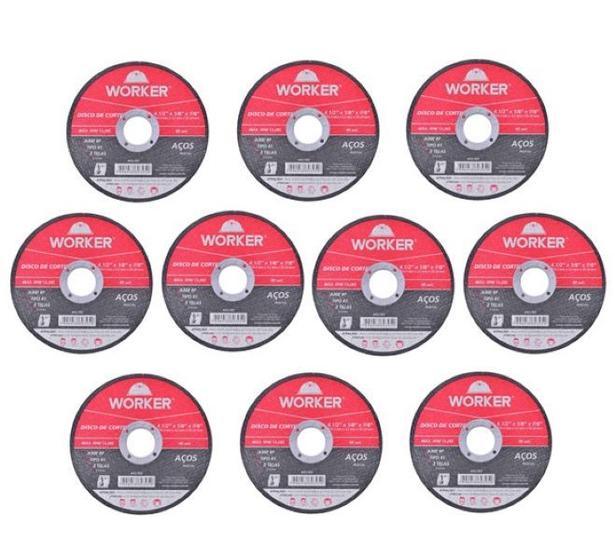 Imagem de Disco Corte Aço 4.1/2” X 1/8” x 7/8"  Kit Construtor 10 Un