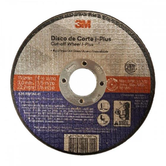 Imagem de Disco Corte Ferro 3M - 4.1/2''X1/8''X7/8'' - 2 Telas 3Mm