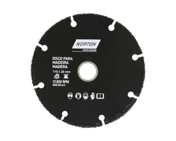 Imagem de Disco Corte Madeira Norton C/Tungstenio 110X1,0X20Mm Blister