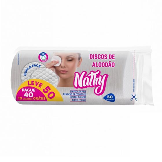 Imagem de Disco De Algodão Dupla Face 50 Unidades Nathy