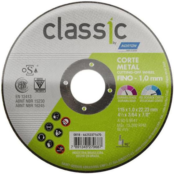 Imagem de Disco De Corte 115x1,0x22,22mm - Norton