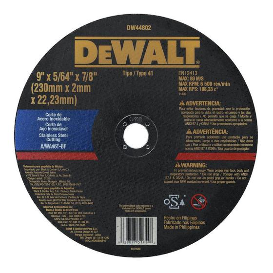 Imagem de Disco De Corte 228 X 2,0 Dw44802 Dewalt