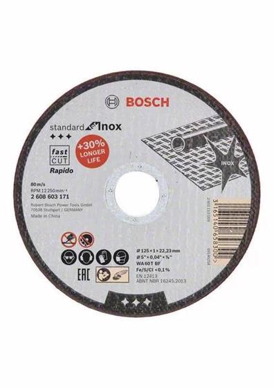 Imagem de Disco de Corte 5" X 3/64" X 7/8" Inox/Metal STD - Bosch