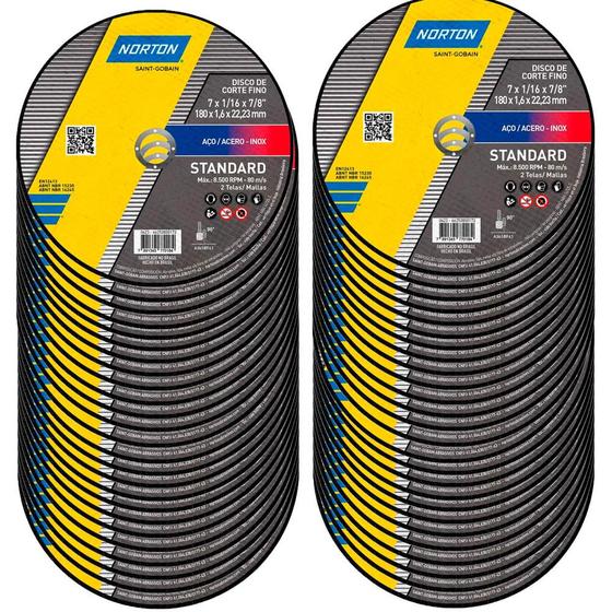 Imagem de Disco de Corte 7 x 1,6 MM Standard Com 50 Unidades NORTON