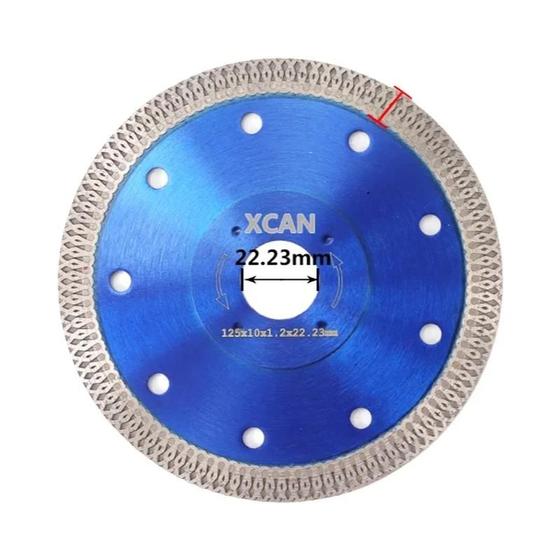 Disco De Corte De Diamante De 125 Mm Para Amoladora - Corte En Seco O Húmedo De Porcelana, Cerámica, Granito Y Mármol - Rosca M14, Borde Turbo Y Segmentos Finos