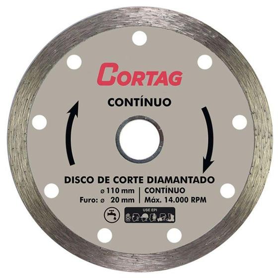 Imagem de Disco De Corte Diamantado Contínuo 110mm Cortag.