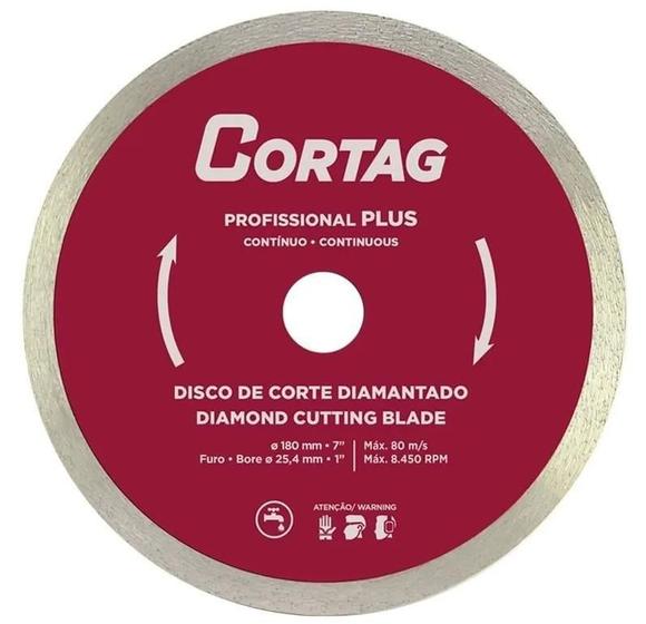 Imagem de Disco De Corte Diamantado Profissional Plus 180Mm Cortag