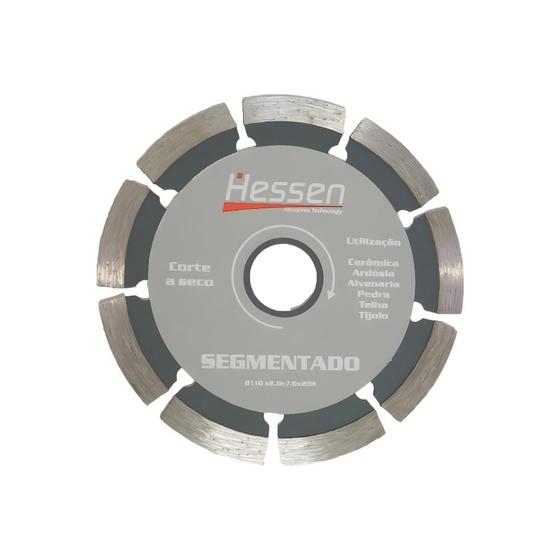 Imagem de Disco de Corte Diamantado Segmentado Para Esmerilhadeira 110 X 1,0 X 20 / 22,2 Mm Hessen