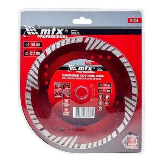 Imagem de Disco de Corte Diamantado Turbo Corte Seco 180x22,23mm 731559 MTX