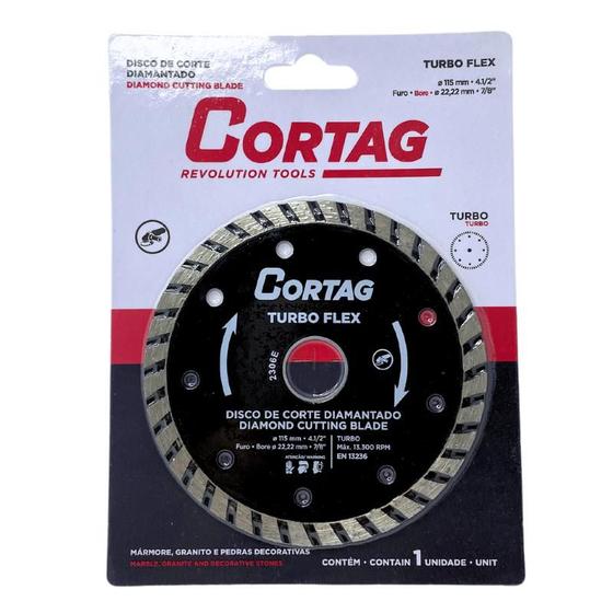 Imagem de Disco de Corte Diamantado Turbo Flex 115mm Cód. 61549 Cortag