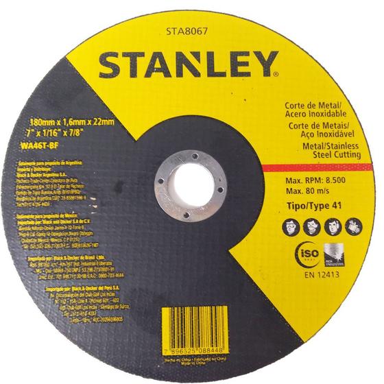 Disco de Corte Fino 7 X 1.6 MM - STA8067 Stanley Menor preço em Disco de Corte Fino 7 X 1.6 MM - STA8067 Stanley