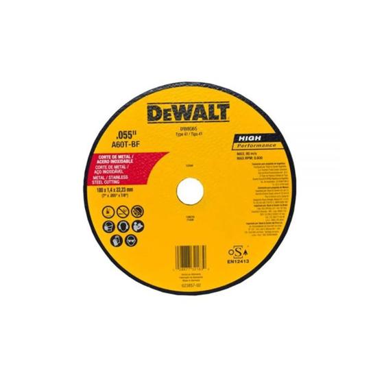 Imagem de Disco de Corte Fino 7 X 1.6mm X 7/8 de Furo Inox Dewalt