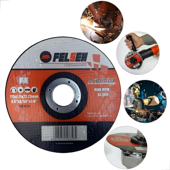 Imagem de Disco De Corte Fino Inox ferro aço 4.1/2 X 1,0 Esmerilhadeira o melhor