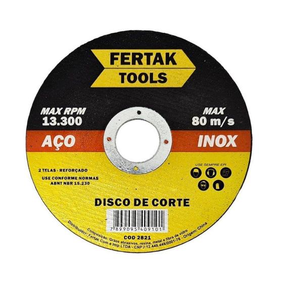 Imagem de Disco de Corte Inox 115mm x 1.6mm x 22mm Fertak