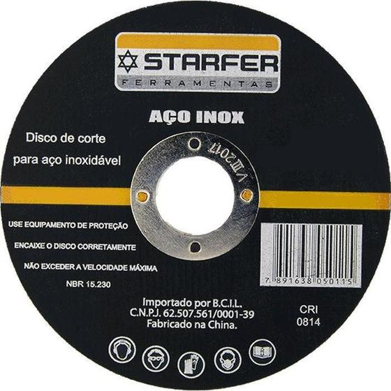 Imagem de Disco De Corte Inox 9X7/8 Starfer Embalagem Kit 50 Peças