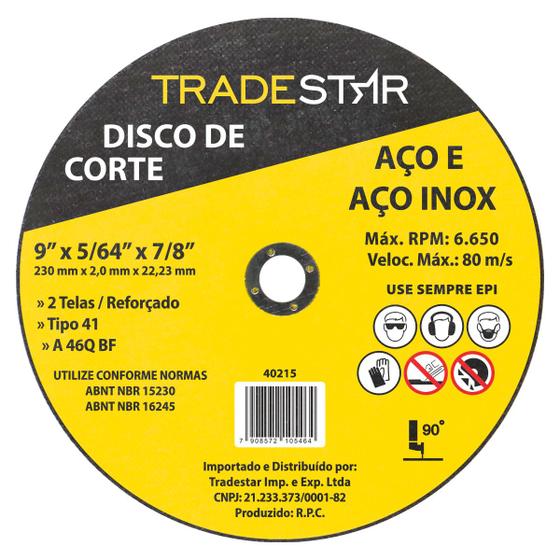 Imagem de Disco de Corte Metal 9" 230x2,0 mm Furo 22/23 mm