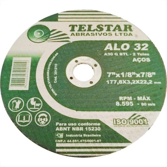 Imagem de Disco De Corte Para Ferro Telstar 07 X 1/8 X 7/8 2 Telas 301210 - Kit C/10