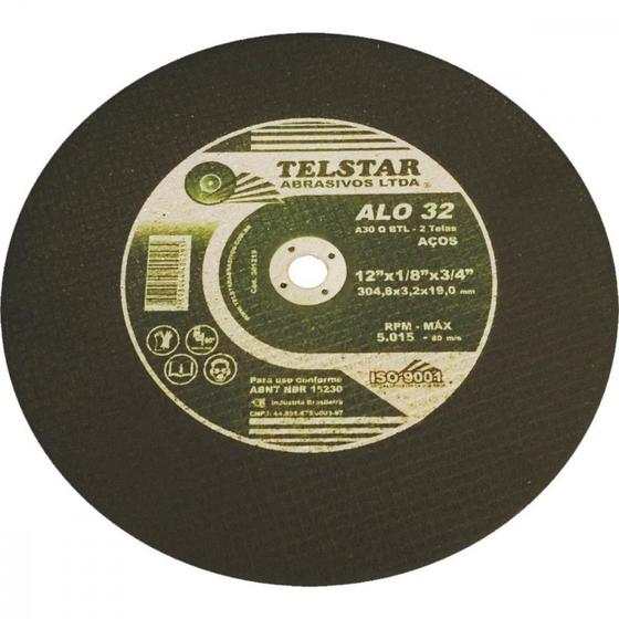 Imagem de Disco De Corte Para Ferro Telstar 12 X 1/8 X 3/4 2 Telas  301219 ./ Kit Com 5