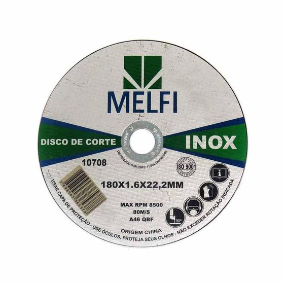 Imagem de Disco de Corte Para Inox 180x1,6x22,2mm Melfi Cód.0708