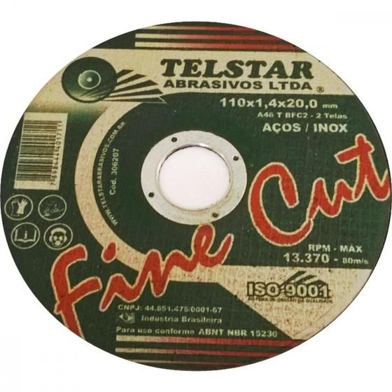 Imagem de Disco De Corte Para Inox Telstar 110 X 1,4 X 20  306207 . / Kit C/ 5