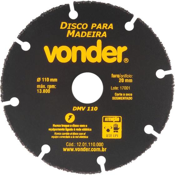 Imagem de Disco de Corte para Madeira 110mm Dmv 110 - Vonder