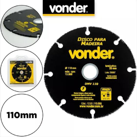 Imagem de Disco de Corte Para Madeira PVC MDF Piso Laminado 110mm - Vonder (1201110000)
