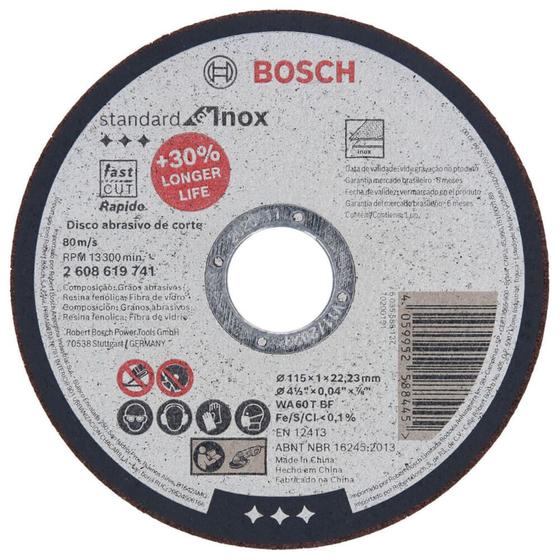 Imagem de Disco de Corte Standard Centro Reto 115x1mm Preto Bosch