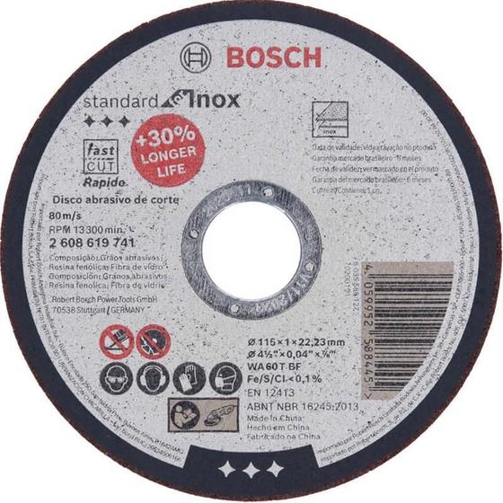 Imagem de Disco De Corte Standard Inox Metal 4.1/2 115Mm Bosch