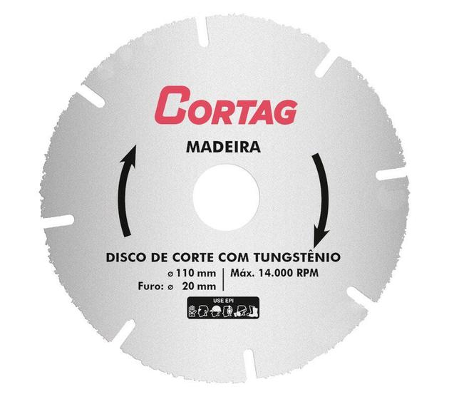 Imagem de Disco de Corte Tungstenio para Madeira 110mm Cortag