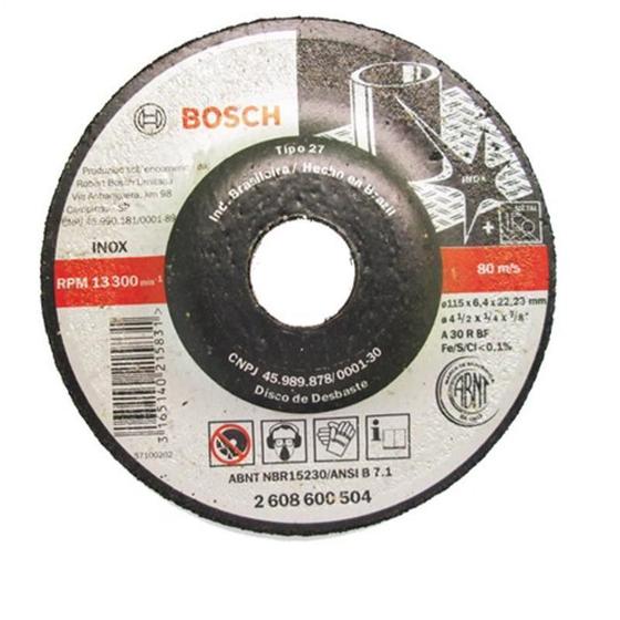 Imagem de Disco De Desbaste 4.1/2 X 1/4 X 7/8 Inox Exp Bosch