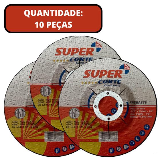 Imagem de Disco de Desbaste Aço e Inox Super 115 x 6,0 x 22,23 mm