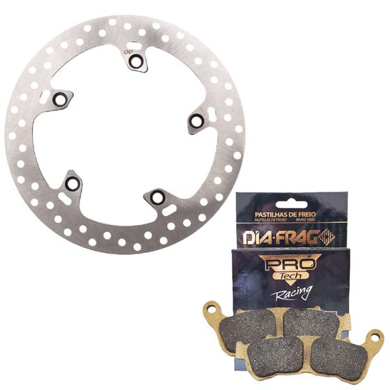 Imagem de Disco de Freio Dianteiro Cb 250f Twister Combi Brake + Pastilhas Diafrag Pro Tech Racing (Metálica)