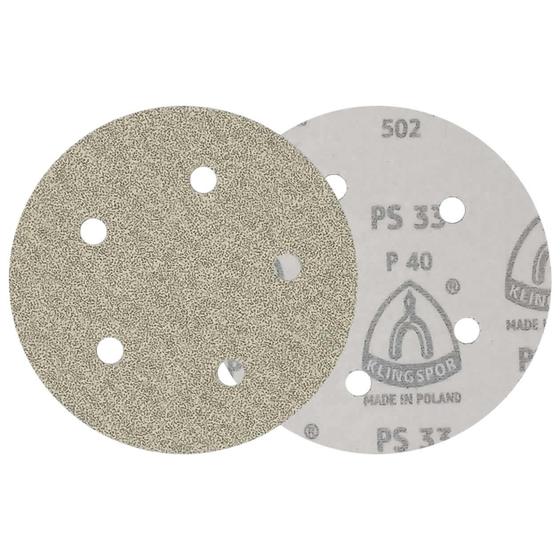 Imagem de Disco de Lixa 125mm Grão 320 PS33BK 5 Furos Klingspor com tiras autocolantes