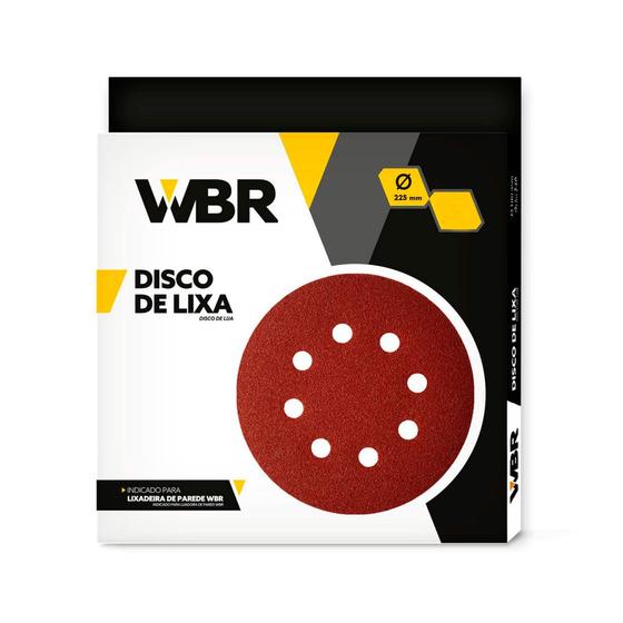 Imagem de Disco de lixa 225 mm para lixadeira de parede e teto com 10 unidades - WBR