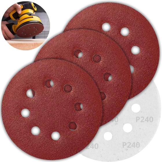 Imagem de Disco de Lixa Aderente Com Furo 125mm Grão 240  03 Un