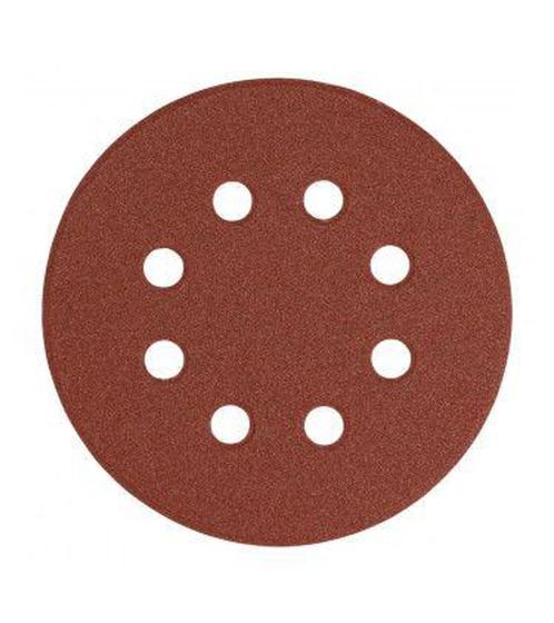 Imagem de DISCO DE LIXA COM tiras autocolantes 125MM GRÃO 220 KIT COM 5 UNIDADES ATLAS