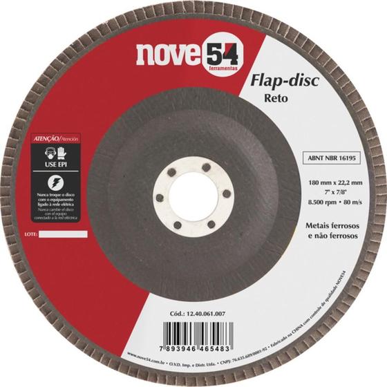 Imagem de Disco de lixa flap disc reto 7" grão 40 - Nove54
