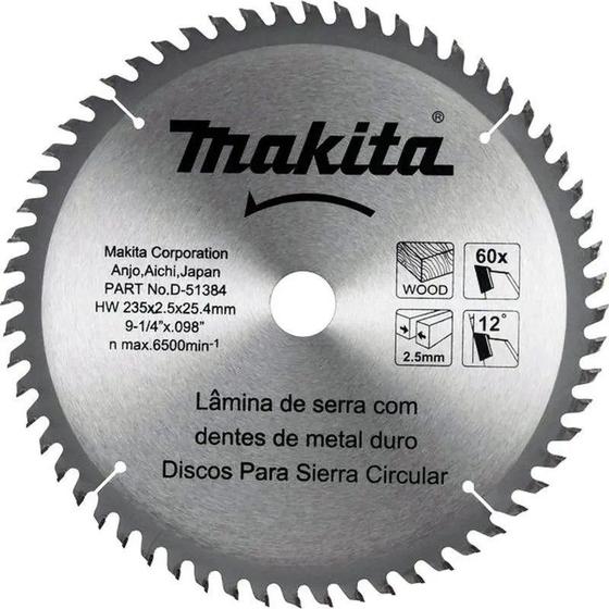 Imagem de Disco de Serra Circular para Madeira 9.1/4 x 60D D-51384 - Makita