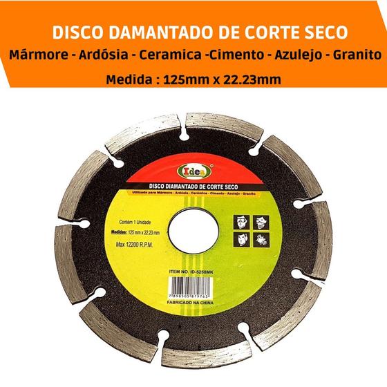 Imagem de Disco De Serra Disco Diamantado De Corte Seco Parede Pedra Concreto Mármore
