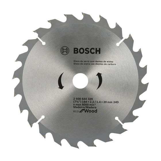 Imagem de Disco de Serra para Madeira Eco 184mm 24 Dentes Bosch