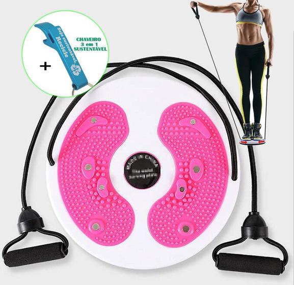 Imagem de Disco de Torção Cintura Waist Twist Terapia Magnética Pink + Chaveiro CBRN16082