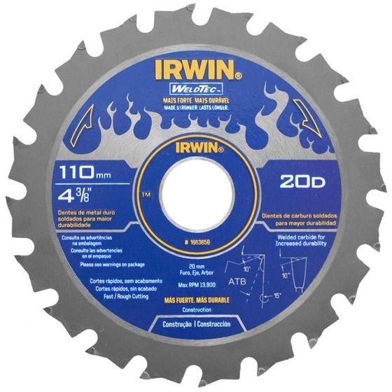 Imagem de Disco de Videa Para Serra 110mm X 20mm  Weldtec - Irwin