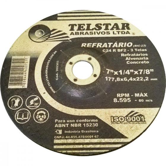 Imagem de Disco Desbaste Telstar Concreto 7'' 302303 ./ Kit Com 5