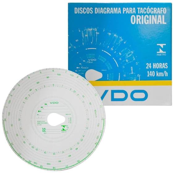 Imagem de Disco Diagrama Tacógrafo Diário 140 Km 24 h 100 Unidades Vdo