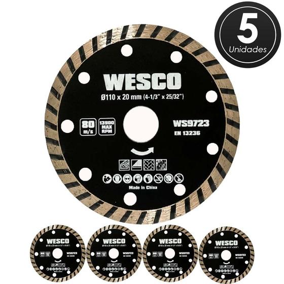 Imagem de Disco diamantado 110x1.2x20mm ws9723 kit 5 pçs